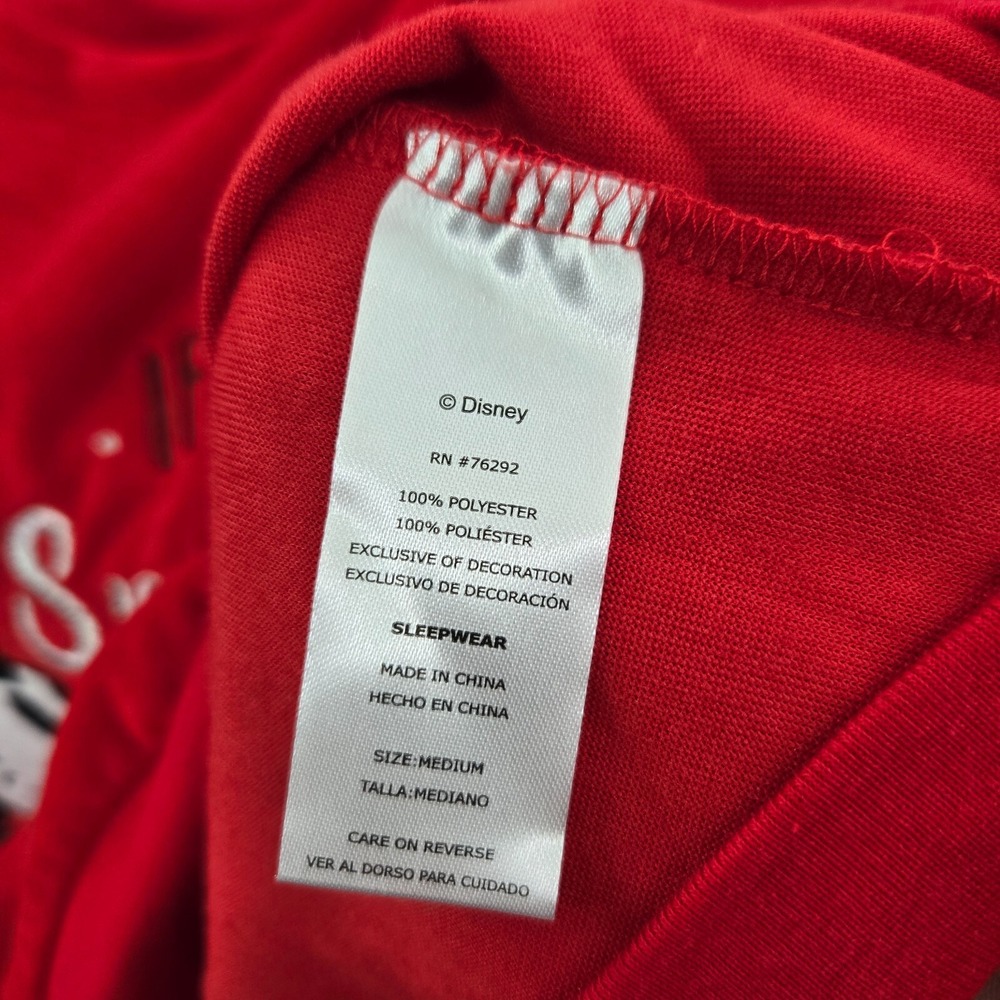 Disney Women Sweatshirt Medium Red Mickey If It's Snowing I'm Going Pullover NWT - Picture 9 of 9